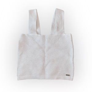 HOLLISTER WHITE RIBBED CROPPED TANK TOP // SIZE XS🤍